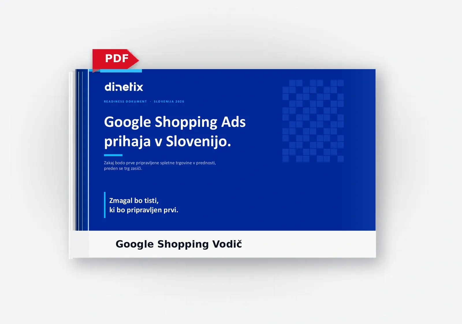 Dinetix · Google Shopping vodič - naslovnica PDF dokumenta